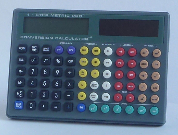 Pocket Calculators With Imperial And Metric System Conversion Charts